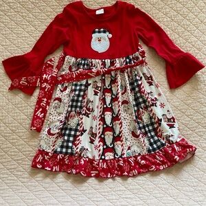 Festive Red Santa Dress for Kids